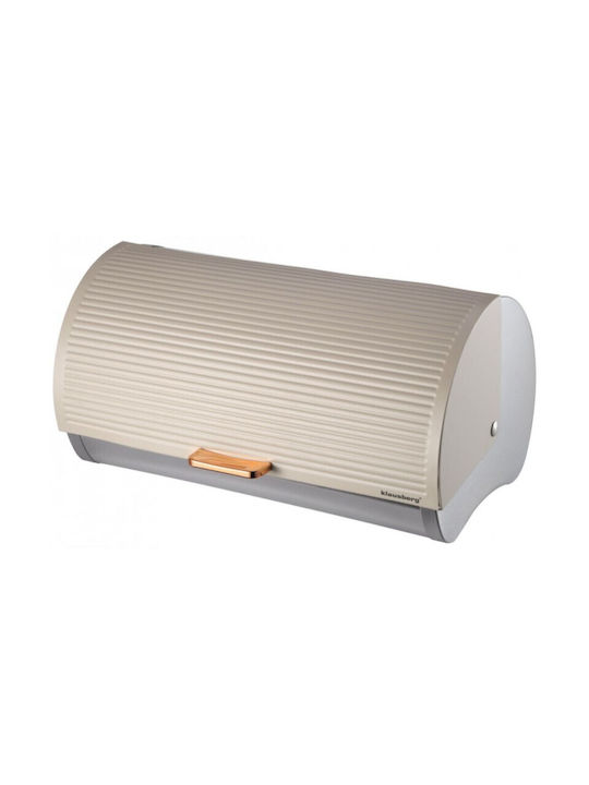 Klausberg Klausberg Bread Box with Lid Metallic Beige 39x28x18.5cm