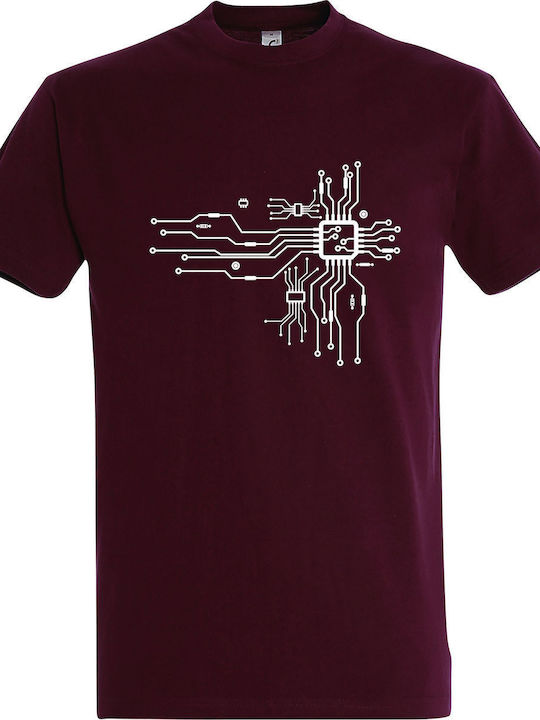 T-shirt Unisex " CPU Heart " Burgundy