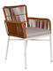 Fotoliu de Exterior Rattan Bluenile Alb / maro cu pernă 1buc 56x60x89cm.