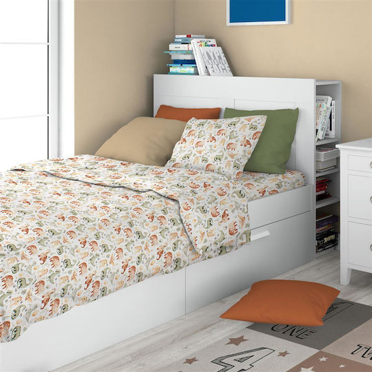 Dimcol Комплект чаршафи Единично Памучни Dino 515 Бежов 160x240см 3бр