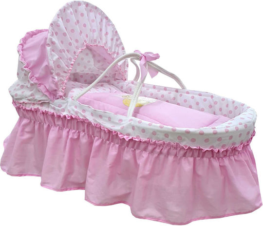Mother Baby Αρλεκίνος Καλαθούνα Μωρού Ροζ
