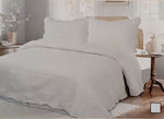 Kelepoyri Microfiber Set of 3pcs Bridal Blanket Super Double with 2 Pillowcases Beige 240x220cm KOUVERLI-