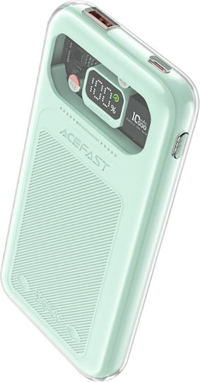 Acefast M1 Sparkling Series Power Bank 10000mAh 30W cu Port USB-A și Port USB-C Livrarea energiei Verde