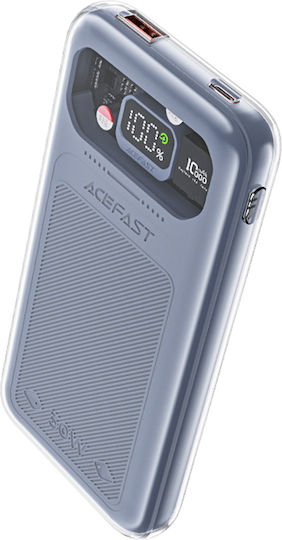 Acefast M1 Sparkling Series Power Bank 10000mAh 30W mit USB-A Ausgangsanschlüsse und USB-C Ausgangsanschlüsse Power Delivery / Schnellladung / PPS Grau