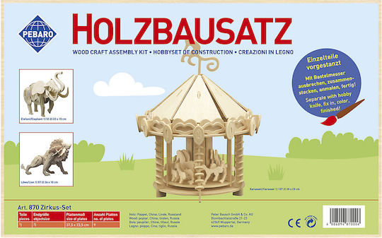 Pebaro Wooden Construction Toy Carousel for Children 6+ years old+ Years
