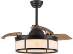 Eurolamp Ceiling Fan 107cm with Light and Remote Control Black