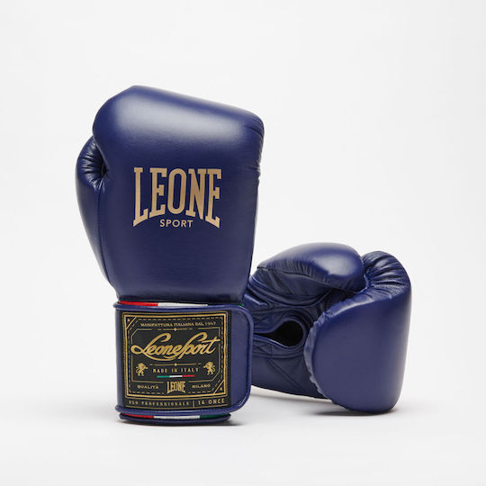 Leone Orlando Tricolore Boxhandschuhe Leder für Kampf Blau
