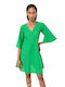 Vamp Καλοκαιρινό Mini Φόρεμα Πράσινο