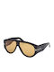 Tom Ford Bronson Male Sunglasses With Black Horn-Rimmed Frame And Brown Gradient Lens TF1044 01E