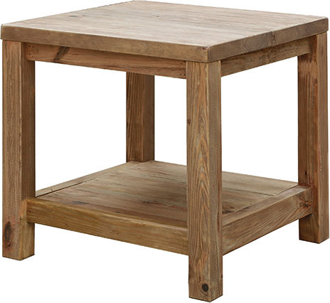 Quadratischer Beistelltisch aus Massivholz Beige M60xB60xH60cm