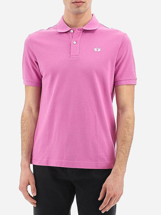 La Martina Herren Kurzarmshirt Polo Lilac