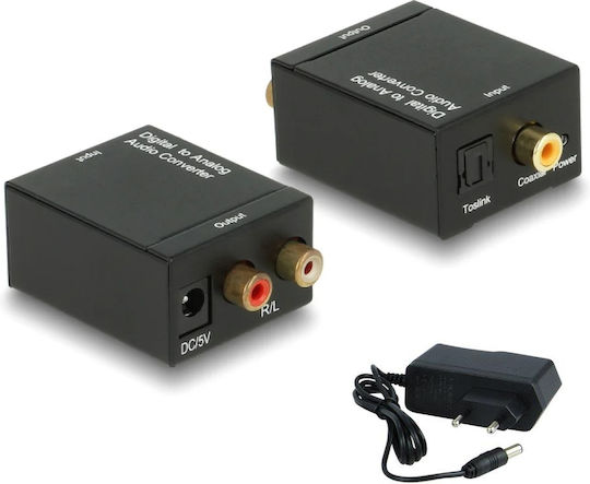 YWX-GQ-3 Μετατροπέας RCA / Toslink female σε RCA 2x female 1τμχ