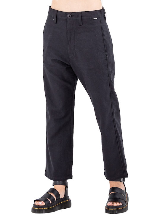 Dama Pantaloni Chino cu Croială Relaxată Negru