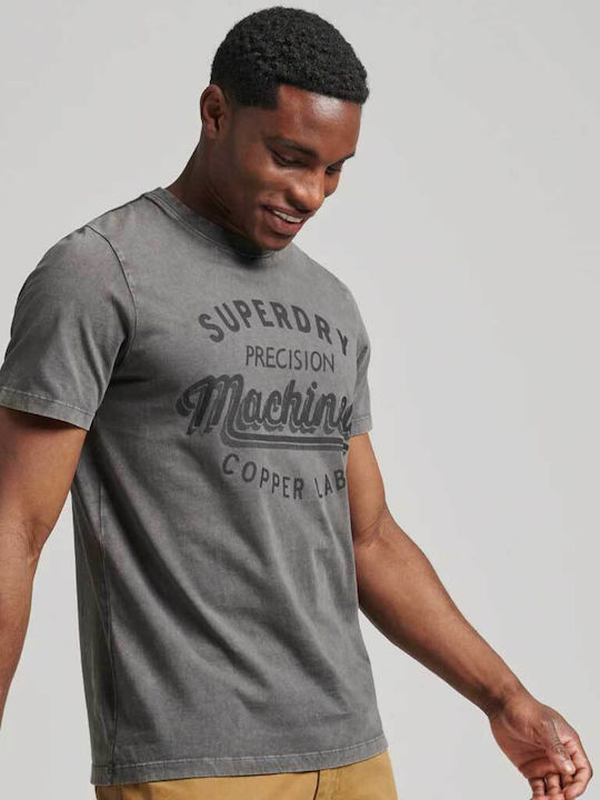 Superdry Vintage Copper Label T-shirt Bărbătesc cu Mânecă Scurtă Washed Black