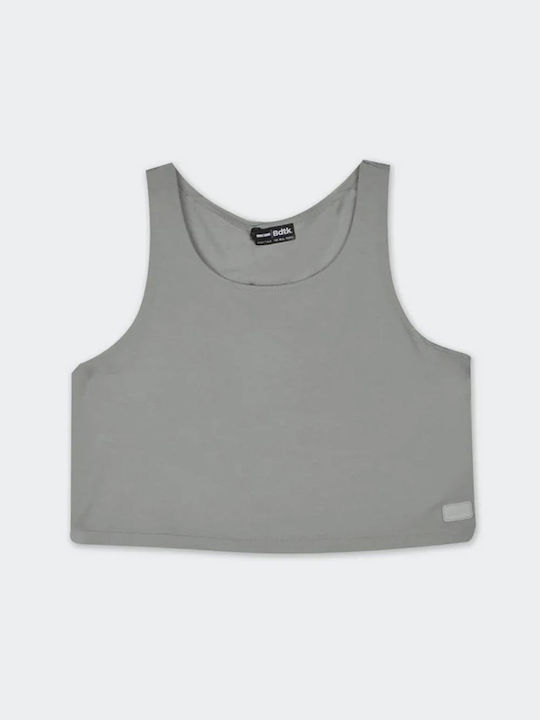 BodyTalk Women's Athletic Crop Top Sleeveless Gray