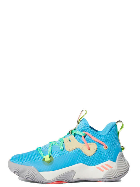 Harden Stepback 3 Kinder Sportschuhe Basketball mit Schnürsenkeln Blauen