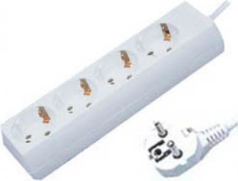 Steckdosenleiste 4 Positionen mit Kabel 1.5m