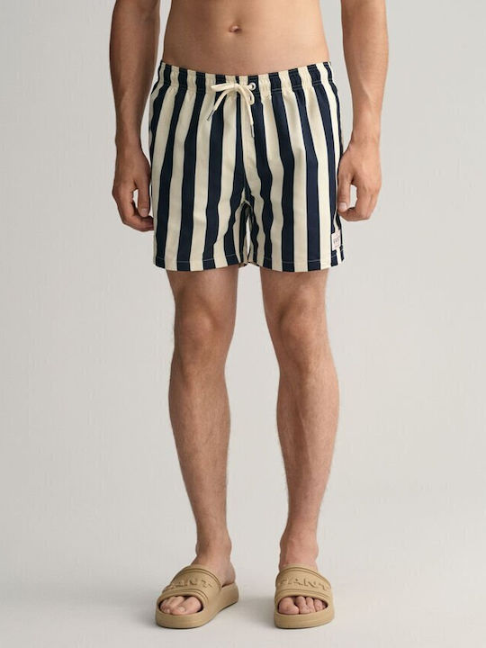 Gant Men's Swimwear Striped Shorts Navy Blue