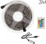 RZ-0002 Waterproof LED Strip Power Supply USB (5V) RGB Length 3m with Remote Control SMD5050