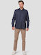 Long-sleeved Cotton Shirt Navy Blue
