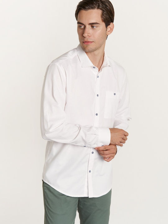 Edward Jeans Men's Shirt Long Sleeve White