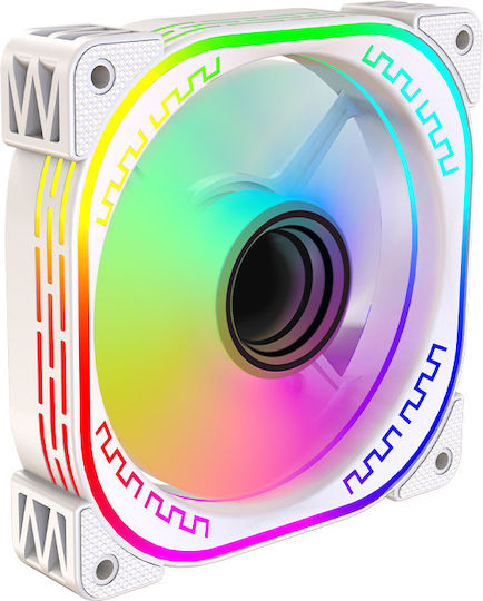 Lovingcool YM-01 Case Fan 120mm (1800rpm / 61cfm) με RGB Φωτισμό και Σύνδεση 3-Pin / 4-Pin Molex Λευκό