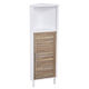 Wooden Corner Floor-Standing Bathroom Shelf with 2 Tiers 30x30x118cm