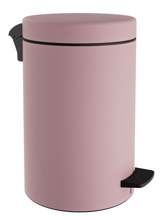 Pam & Co Inox Toilet Bin with Soft Close Lid 12lt Pink