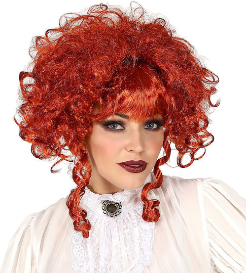 Victorian Steampunk Karnevalsperücke Afro Rot