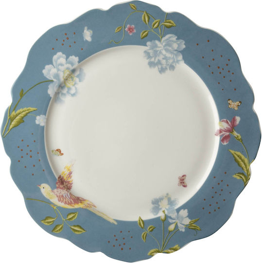 Laura Ashley Seaspray Uni Serving Plate Shallow Porcelain Blue with Diameter 24.5cm