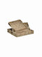 Inart Set of Decorative Baskets Straw with Handles Brown 3pcs