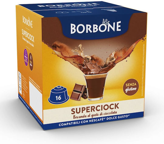 Caffe Borbone Κάψουλες Σοκολάτα Superciock Συμβατές με Μηχανή Dolce Gusto 16caps