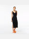 Lacoste Summer Midi Evening Dress with Slit Black