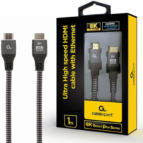Cablexpert HDMI 2.1 Ultra High Speed 48Gbps 4K 120Hz HDR VRR Braided Cable HDMI male - HDMI male 1m Μαύρο