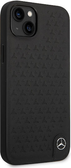Mercedes-Benz Genuine Leather Star Back Cover Synthetic Leather Black (iPhone 14 Plus)