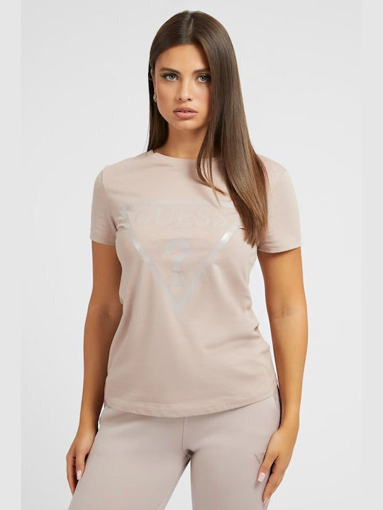 Guess Women's Short Sleeve Sport Blouse Ροζ