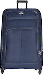 Ormi QR701 Large Travel Suitcase Fabric Blue with 4 Wheels Height 80cm.