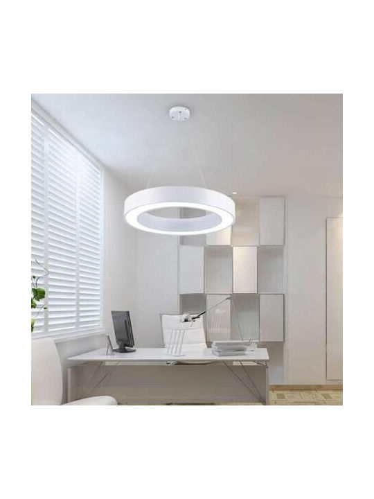 Atman Siena Μοντέρνο Κρεμαστό Φωτιστικό με Ενσωματωμένο LED σε Ασημί Χρώμα