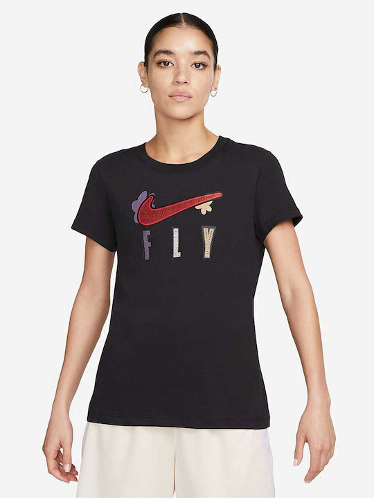 Nike Swoosh Fly 2 Damen Sport T-Shirt Dri-Fit Schwarz