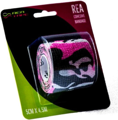 Rea Tape Cohesive Bandage Elastic Autoaderentă Bandaj 5cm x 4.5m Roz