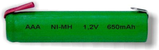Muzik 0176 Rechargable Battery AAA Ni-MH 650mAh 1.2V with Blade 1pcs