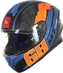 MT Targo Pro Welcome D4 Full Face Helmet DOT / ECE 22.05 Matt/Blue/Orange MTH000KRA412