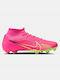 Nike Air Zoom Mercurial Superfly 9 Academy FG/MG Hoch Fußballschuhe mit Stollen Pink Blast / Volt / Gridiron
