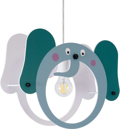 GloboStar Elephant Einfaches Licht Kinderdeckenleuchte Deckenleuchte mit Fassung E27 Grün 37.7x31.5cm