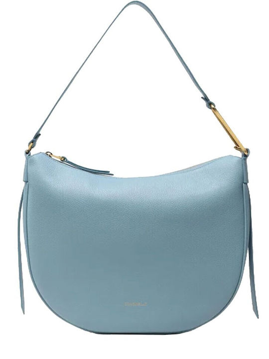Leather Women's Bag Shoulder Light Blue
