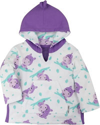 Zoocchini UPF50 Hippopotamus Poncho de plajă pentru copii Violet