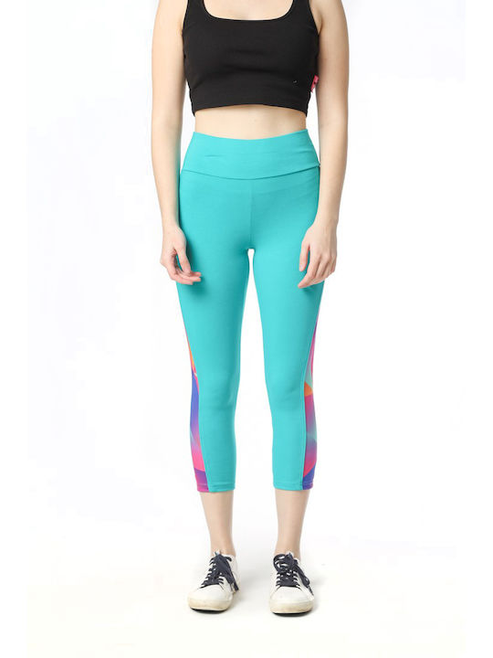 Paco & Co Women's Capri Legging High Waisted Turquoise