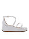 Exe Women's Synthetic Leather Platform Shoes White