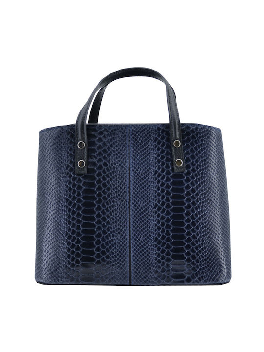 Leder 100 WOMEN'S LEATHER BAG CODE: 33-BAG-2402-17 (BLUEBLACK-SNAKE)