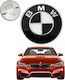Carner Σήμα Καπό Αυτοκινήτου για Bmw Σήμα Καπό / Πορτ - Παγκάζ Κουμπωτό BMW Μαύρο- Άσπρο Μικρό 74mm